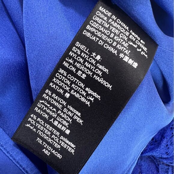 BEBE Cobalt Blue Lace CORSET Inspired Off the Shoulder DRESS - Picture 9 of 15